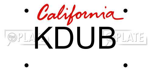 KDUB California License Plate