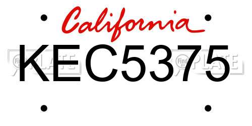 KEC5375 California License Plate