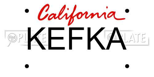 KEFKA California License Plate