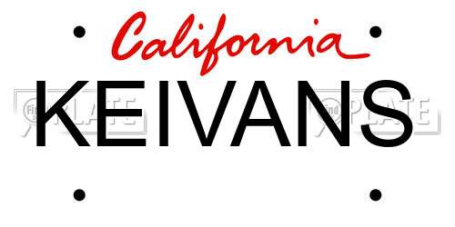 KEIVANS California License Plate