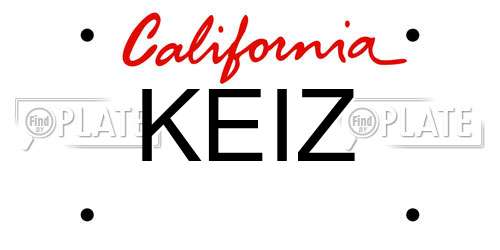 KEIZ California License Plate