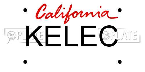 KELEC California License Plate