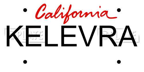 KELEVRA California License Plate