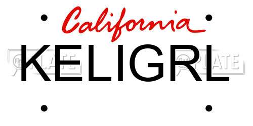 KELIGRL California License Plate