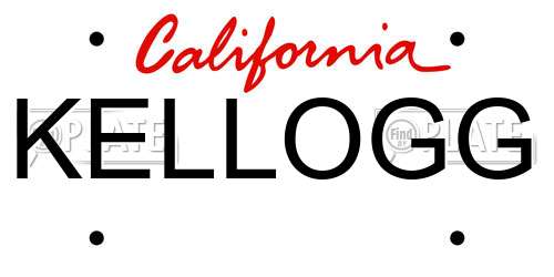 KELLOGG California License Plate
