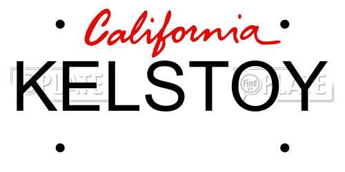 KELSTOY California License Plate