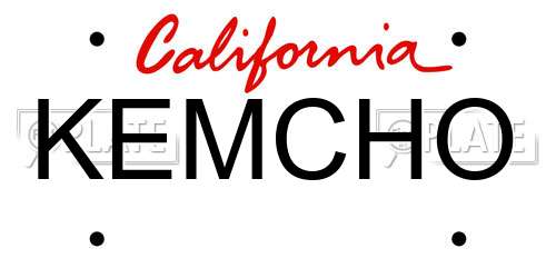 KEMCHO California License Plate