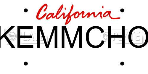 KEMMCHO California License Plate