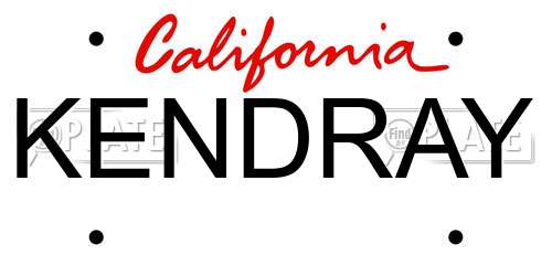 KENDRAY California License Plate