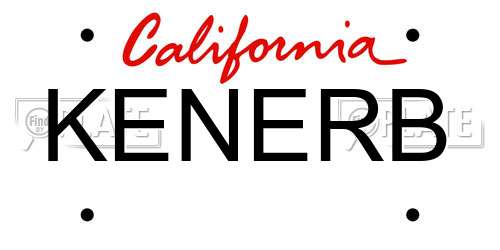 KENERB California License Plate