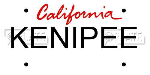 KENIPEE California License Plate