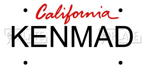 KENMAD California License Plate