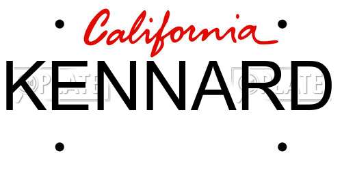 KENNARD California License Plate