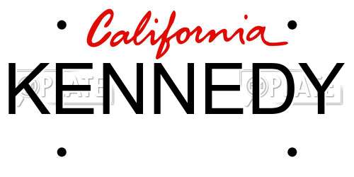 KENNEDY California License Plate