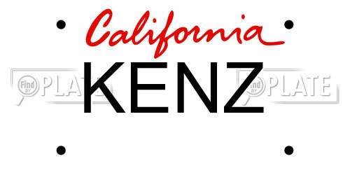 KENZ California License Plate