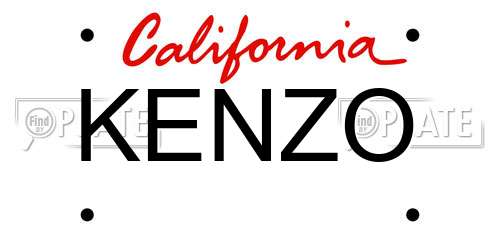 KENZO California License Plate