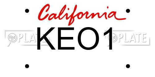 KEO1 California License Plate