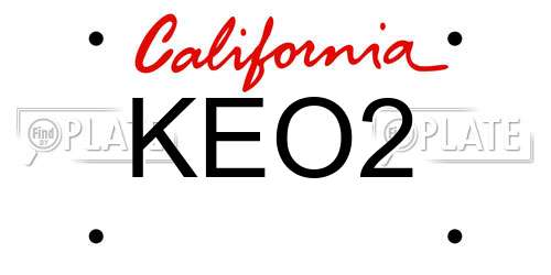 KEO2 California License Plate
