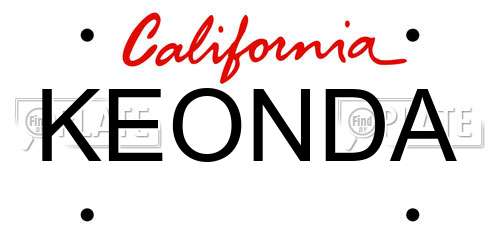 KEONDA California License Plate