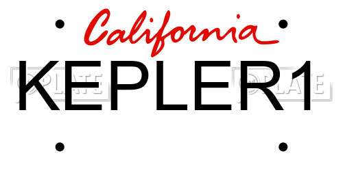 KEPLER1 California License Plate