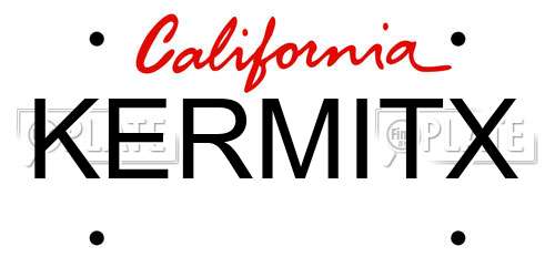 KERMITX California License Plate