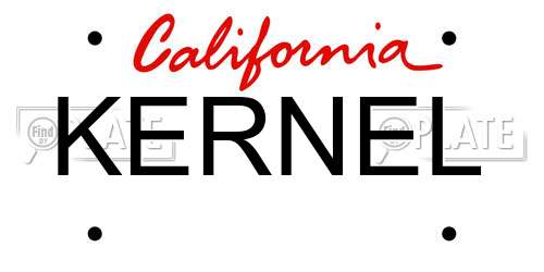 KERNEL California License Plate