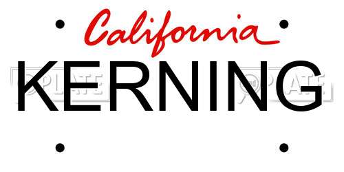 KERNING California License Plate