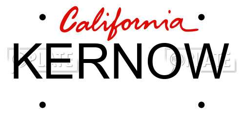KERNOW California License Plate