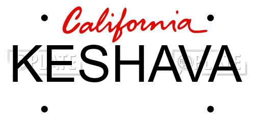 KESHAVA California License Plate