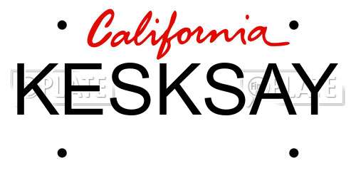 KESKSAY California License Plate