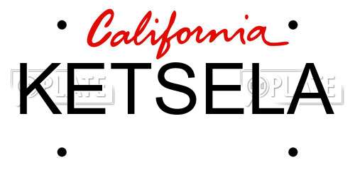 KETSELA California License Plate