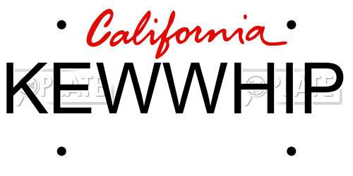 KEWWHIP California License Plate
