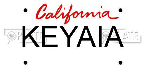 KEYAIA California License Plate