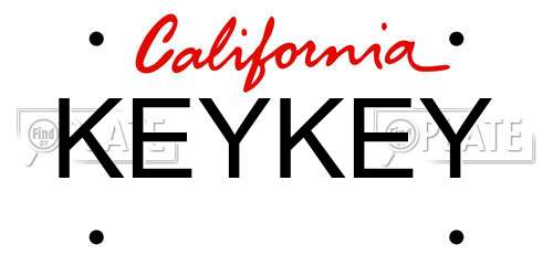 KEYKEY California License Plate