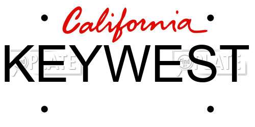 KEYWEST California License Plate