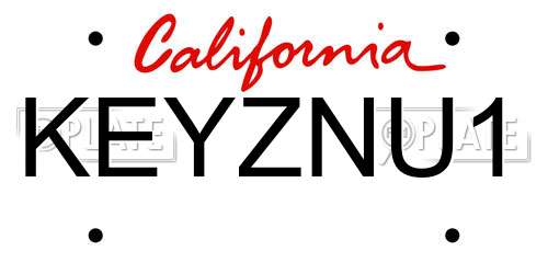 KEYZNU1 California License Plate