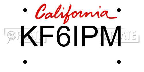 KF6IPM California License Plate