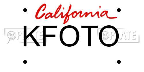 KFOTO California License Plate