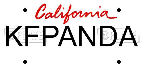 KFPANDA California License Plate