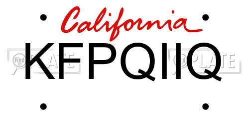 KFPQIIQ California License Plate