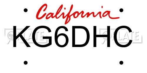 KG6DHC California License Plate