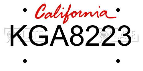 KGA8223 California License Plate