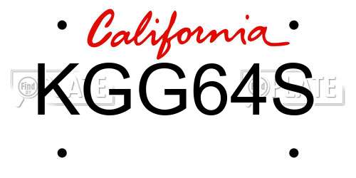 KGG64S California License Plate