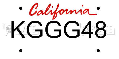KGGG48 California License Plate