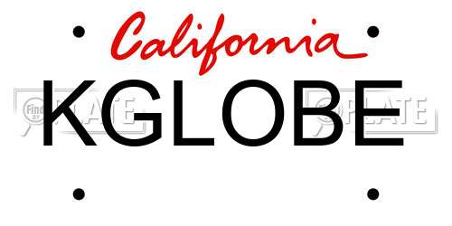 KGLOBE California License Plate