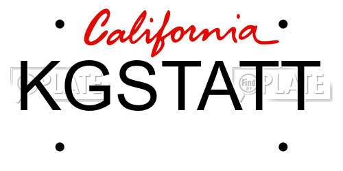 KGSTATT California License Plate