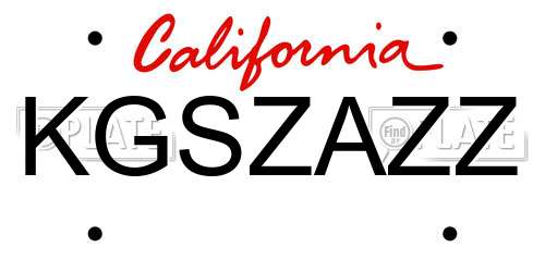 KGSZAZZ California License Plate