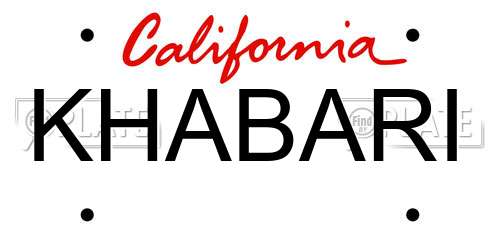 KHABARI California License Plate