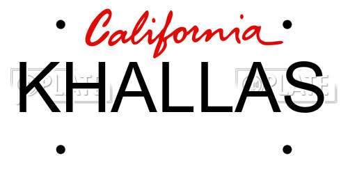 KHALLAS California License Plate