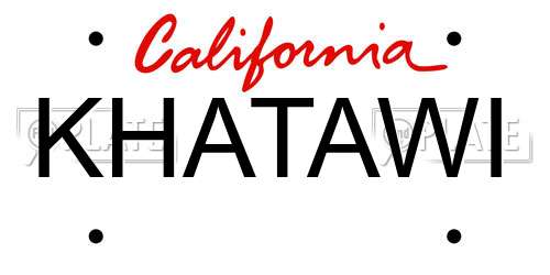 KHATAWI California License Plate
